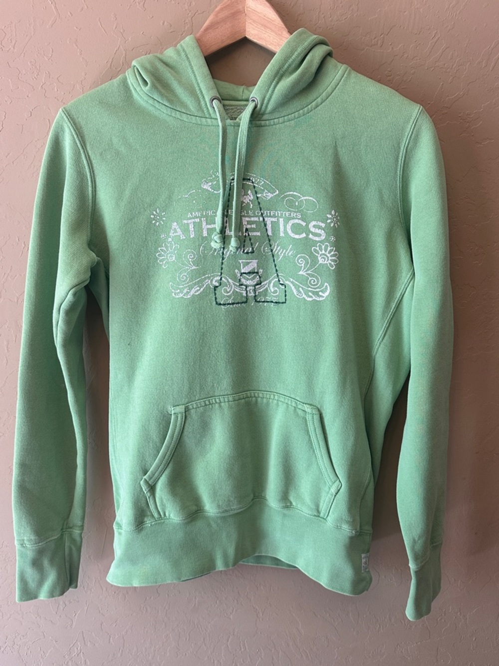 American Eagle Outfitters Green Logo Hoodie